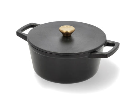 Støbejernsgryde 3,6 liter Dia. 22,5 x 11 cm Sort - 2 stk