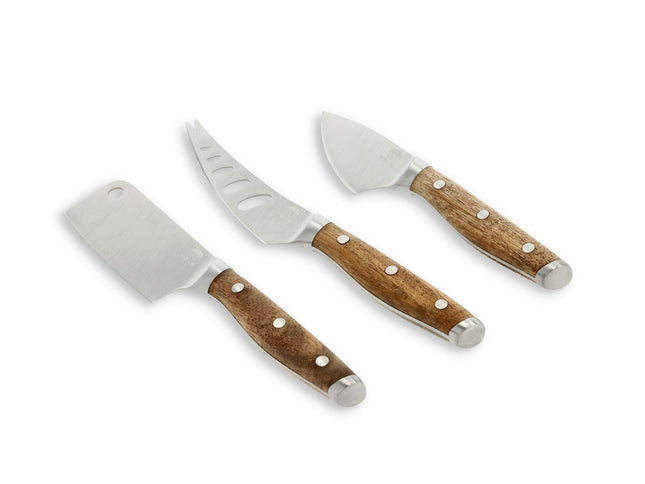 Ostesæt 3 dele Rustfrit stål/Akacie HOLM - 6 sæt