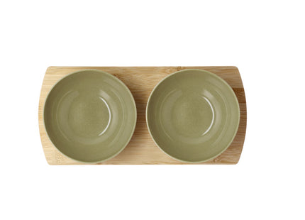 Bambusbakke med 2 skåle Shoku 28,5x13 cm Pure Green