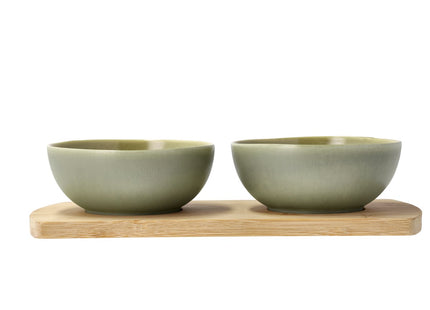 Bambusbakke med 2 skåle Shoku 28,5x13 cm Pure Green