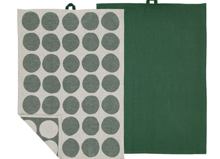 Viskestykke 50x70 Bubbles 2 stk. Pine green - 6 sæt