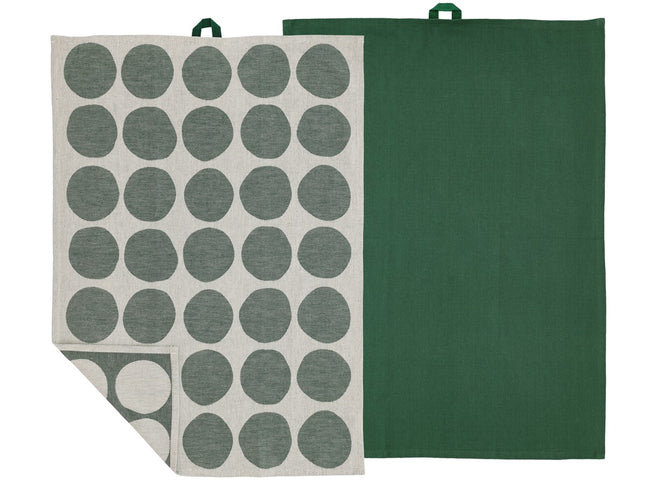 Viskestykke 50x70 Bubbles 2 stk. Pine green - 6 sæt