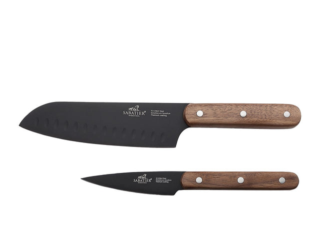 Knivsæt Phenix Walnut 2 dele Sort/valnøddetræ - 4 stk