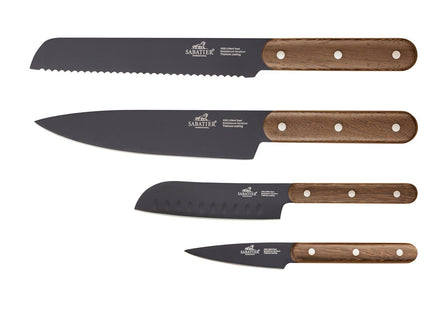 Knivsæt Phenix Walnut 4 dele Sort/valnøddetræ - 4 stk