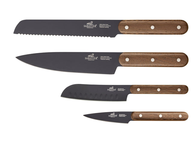 Knivsæt Phenix Walnut 4 dele Sort/valnøddetræ - 4 stk
