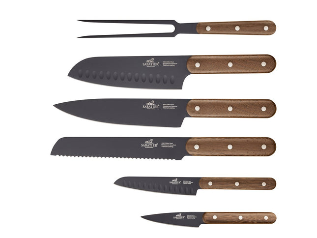 Knivsæt Phenix Walnut 6 dele Sort/valnøddetræ - 3 stk