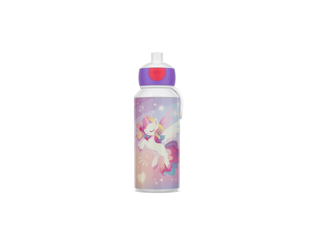 Drikkeflaske Pop-up Campus 400 ml Unicorn Glow - 2 stk