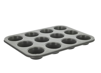 Muffinform til 12 stk. Line 35 x 26,5 x 3 cm Grå Carbon stee - 6 stk