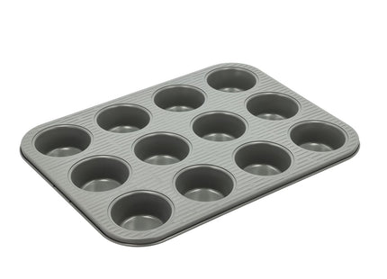 Muffinform til 12 stk. Line 35 x 26,5 x 3 cm Grå Carbon stee - 6 stk