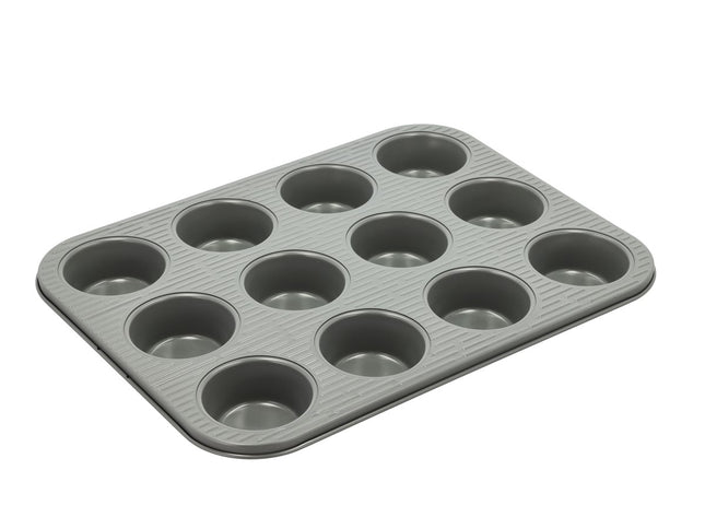 Muffinform til 12 stk. Line 35 x 26,5 x 3 cm Grå Carbon stee - 6 stk