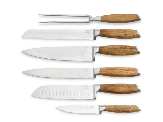Knivsæt 6 dele Rustfrit stål/Akacie - 6 stk