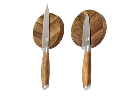 Knivmagnet 9 x 2 cm 2 stk Akacietræ - 8 stk