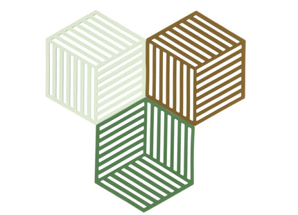 Bordskåner Hexagon 3 stk. Grass/Mint/Liquorice - 6 sæt
