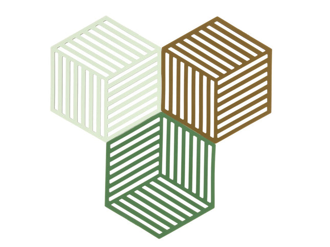 Bordskåner Hexagon 3 stk. Grass/Mint/Liquorice - 6 sæt