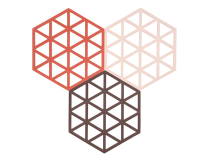 Bordskåner Triangles 3 stk. Burned Red/Rose/Kalamata - 6 sæt