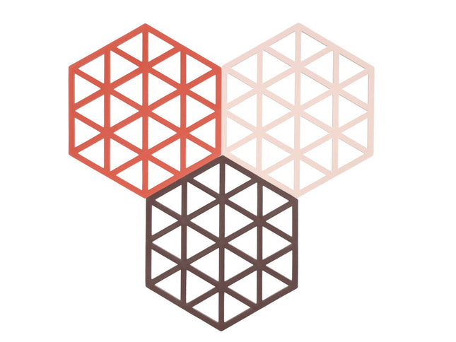 Bordskåner Triangles 3 stk. Burned Red/Rose/Kalamata - 6 sæt