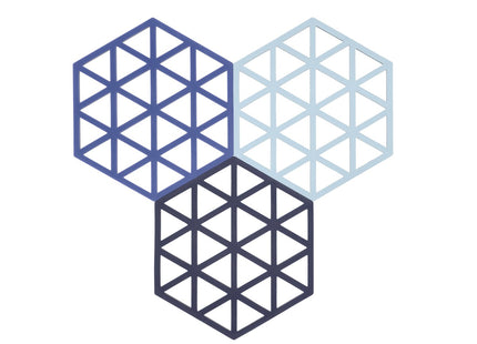 Bordskåner Triangles 3 stk. Midnight/Indigo/Blue - 6 sæt