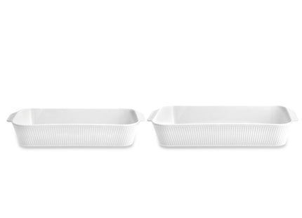 Fadsæt dybt Plissé 35 x 19 cm + 38 x 21 cm 2 stk. Hvid