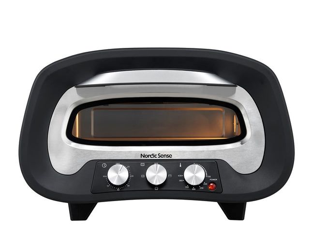 Pizzaovn elektrisk 2200 watt Sort/Sølv
