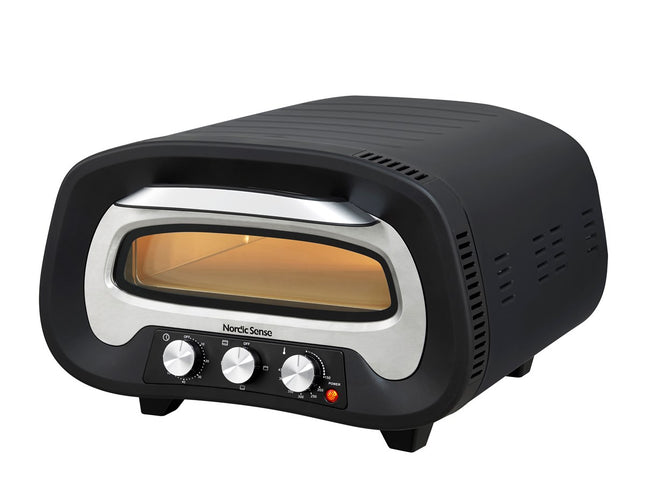 Pizzaovn elektrisk 2200 watt Sort/Sølv