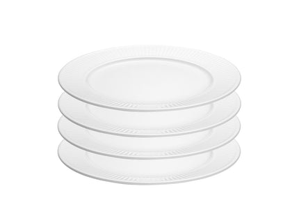 Tallerken flad Plissé 28 cm 4 stk. Hvid