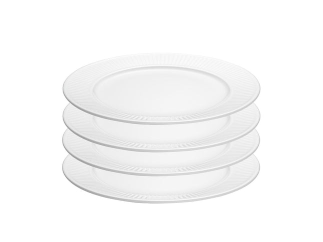 Tallerken flad Plissé 28 cm 4 stk. Hvid
