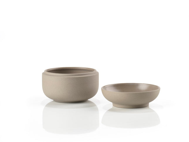Krukke med låg Sensu 10 x 7,5 cm Taupe - 6 stk