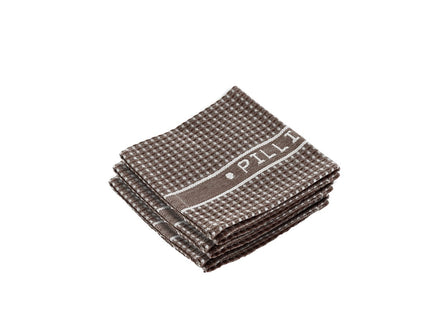 Karklude 32 x 32 cm 3 stk. Brun/Hvid 100% ny bomuld - 6 pakker