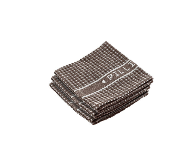 Karklude 32 x 32 cm 3 stk. Brun/Hvid 100% ny bomuld - 6 pakker