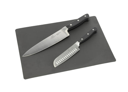 Knivsæt Pluton 2 dele Stål/Sort - 5 stk