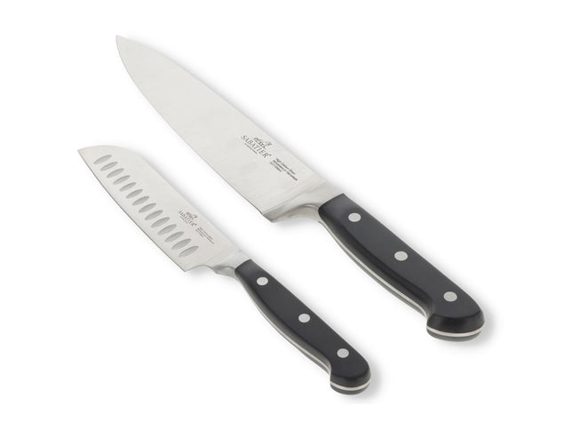 Knivsæt Pluton 2 dele Stål/Sort - 5 stk