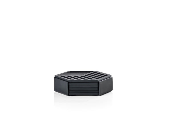 Glasbrikker Hexagon 6 stk. Black - 6 sæt