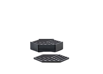 Glasbrikker Hexagon 6 stk. Black - 6 sæt