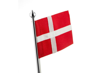 Flagstang DK 20,5 cm Blankt stål - 6 stk