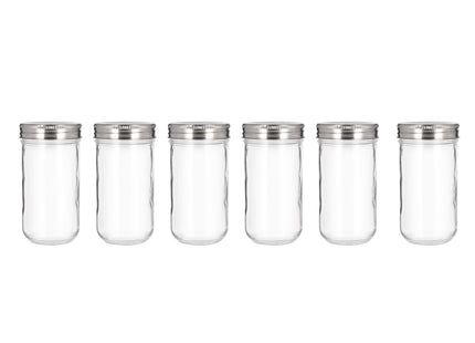 Geleglas 350 ml 6 stk. Glas/Stål - 4 pakker