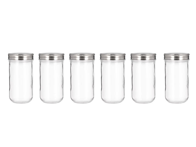 Geleglas 350 ml 6 stk. Glas/Stål - 4 pakker
