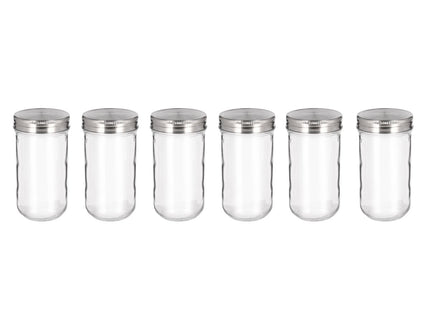 Geleglas 350 ml 6 stk. Glas/Stål - 4 pakker