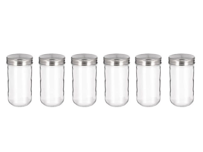 Geleglas 350 ml 6 stk. Glas/Stål - 4 pakker