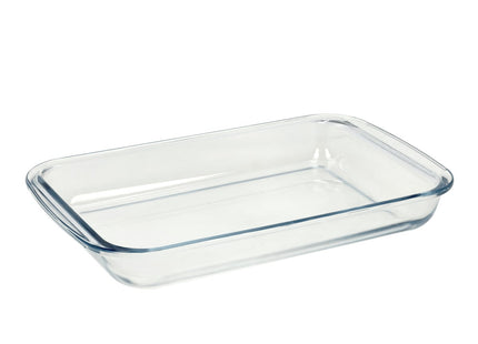 Fad rektangulært 2200 ml 34,5 x 20 x 5,2 cm Borosilikatglas - 6 stk