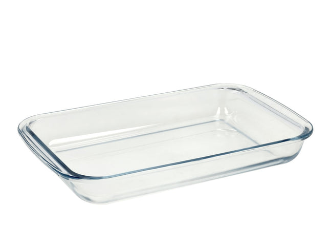 Fad rektangulært 2200 ml 34,5 x 20 x 5,2 cm Borosilikatglas - 6 stk