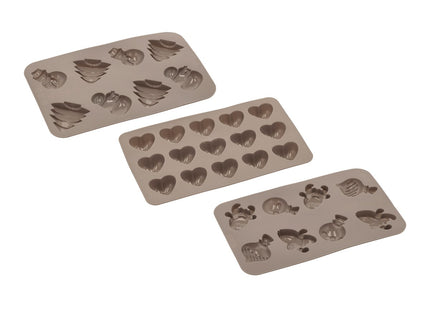 Chokoladeform 3 dele Latte Silikone - 6 pakker