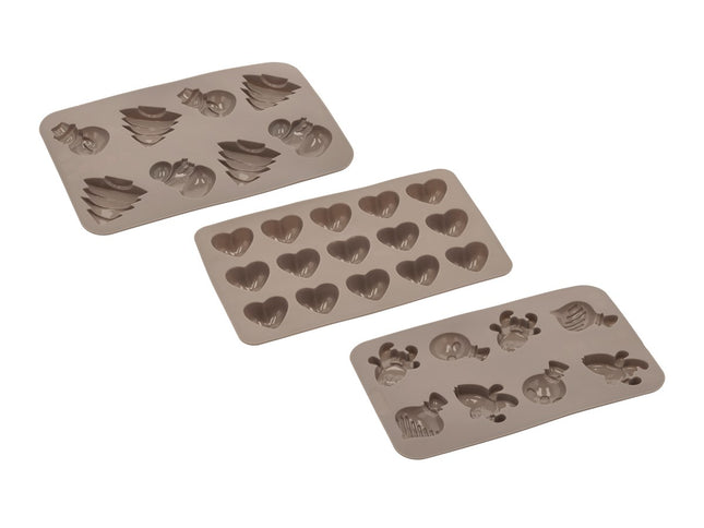 Chokoladeform 3 dele Latte Silikone - 6 pakker