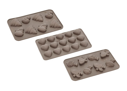 Chokoladeform 3 dele Latte Silikone - 6 pakker