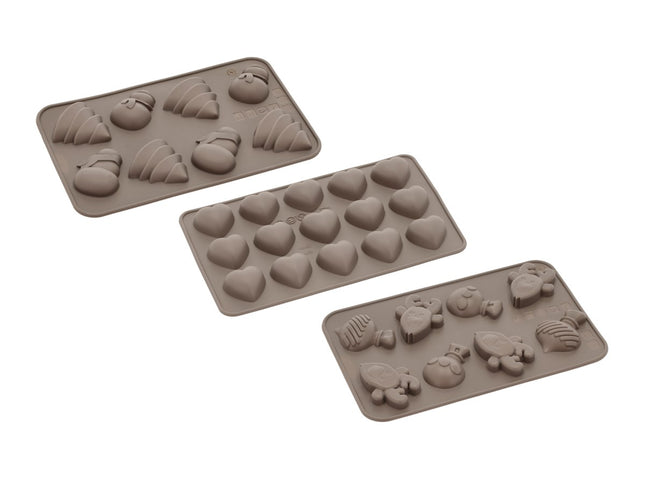 Chokoladeform 3 dele Latte Silikone - 6 pakker