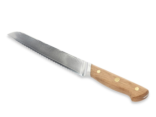 Brødkniv Douron 33 cm Eg/Damaskusstål - 6 stk