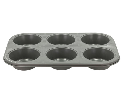 Muffinform til 6 stk. Line Grå Carbon steel - 12 stk