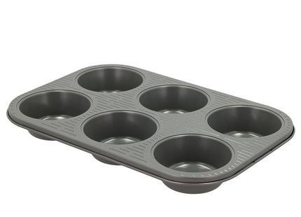 Muffinform til 6 stk. Line Grå Carbon steel - 12 stk