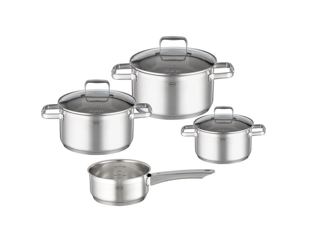 Grydesæt med glaslåg Charm 7 dele Rustfrit stål 18/10