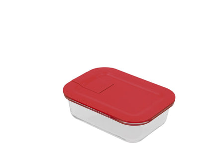 Opbevaringsboks Linea 640 ml Rød Glas - 4 stk