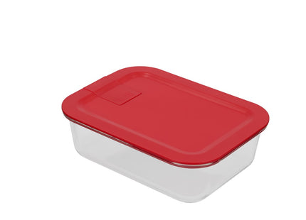 Opbevaringsboks Linea 1520 ml Rød Glas - 4 stk